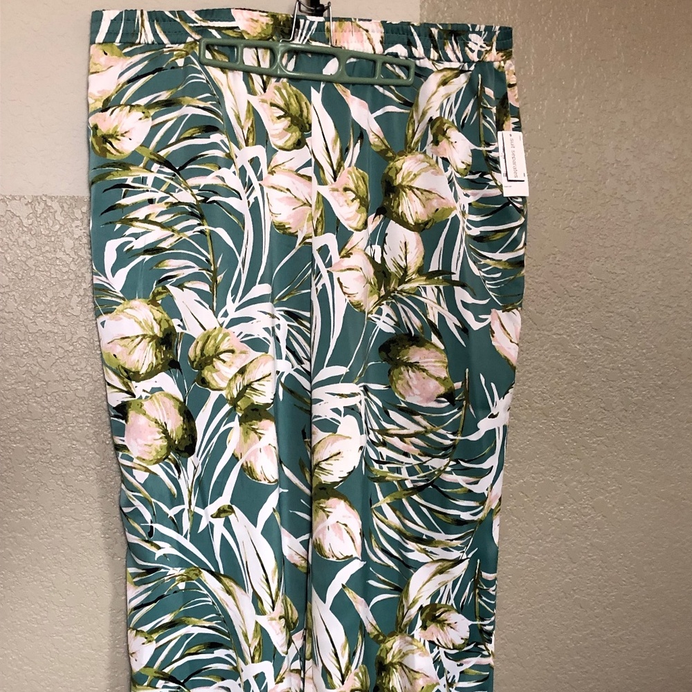 Bar III Floral Tropical Palm Tree Green Leaf Pants Resort NWT Size XXL Macys